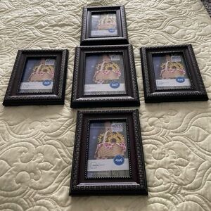 Beautiful Mainstay Rubbed Bronze Picture Frame Set of 1 5x7 and 4 4x6. Like New.